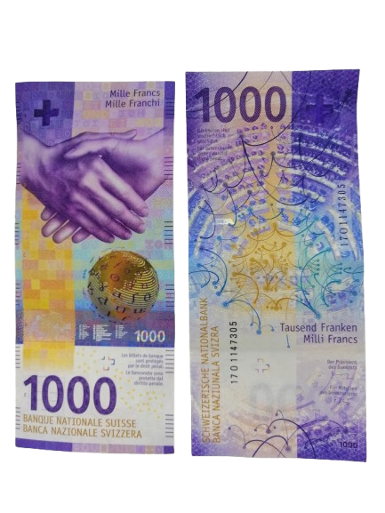 Prop Money Swiss Franc 1000 Note - Australian Prop Money For Film & TV
